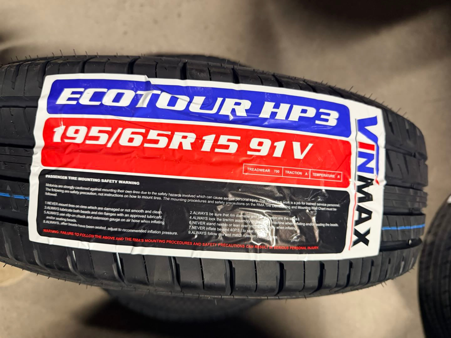195/65r15 91v ECOTOUR HP3 all season Vinmax