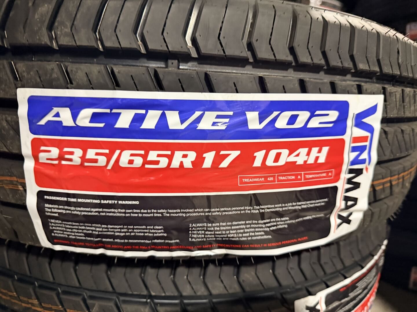 235/65r17 104h ACTIVE V02 all season Vinmax