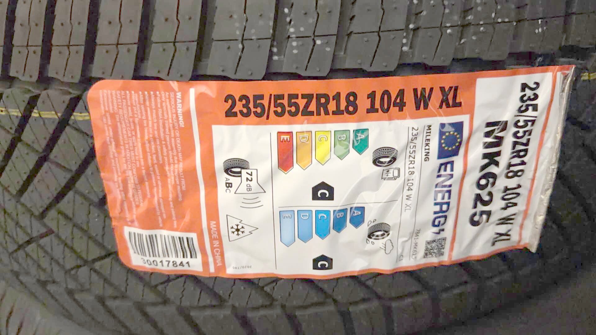 235/55zr18 104w mk625 all season Mileking