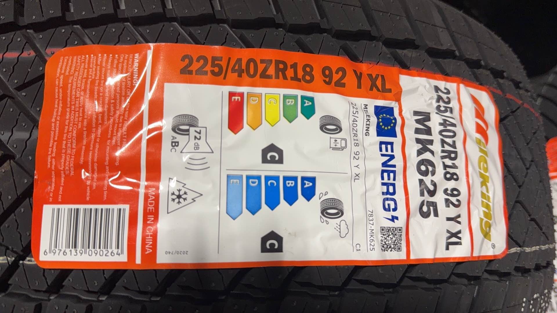 225/40zr18 92y mk625 all season Mileking