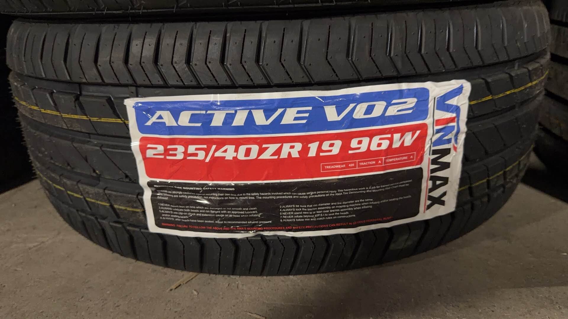 235/40zr19 96w ACTIVE V02 all season Vinmax