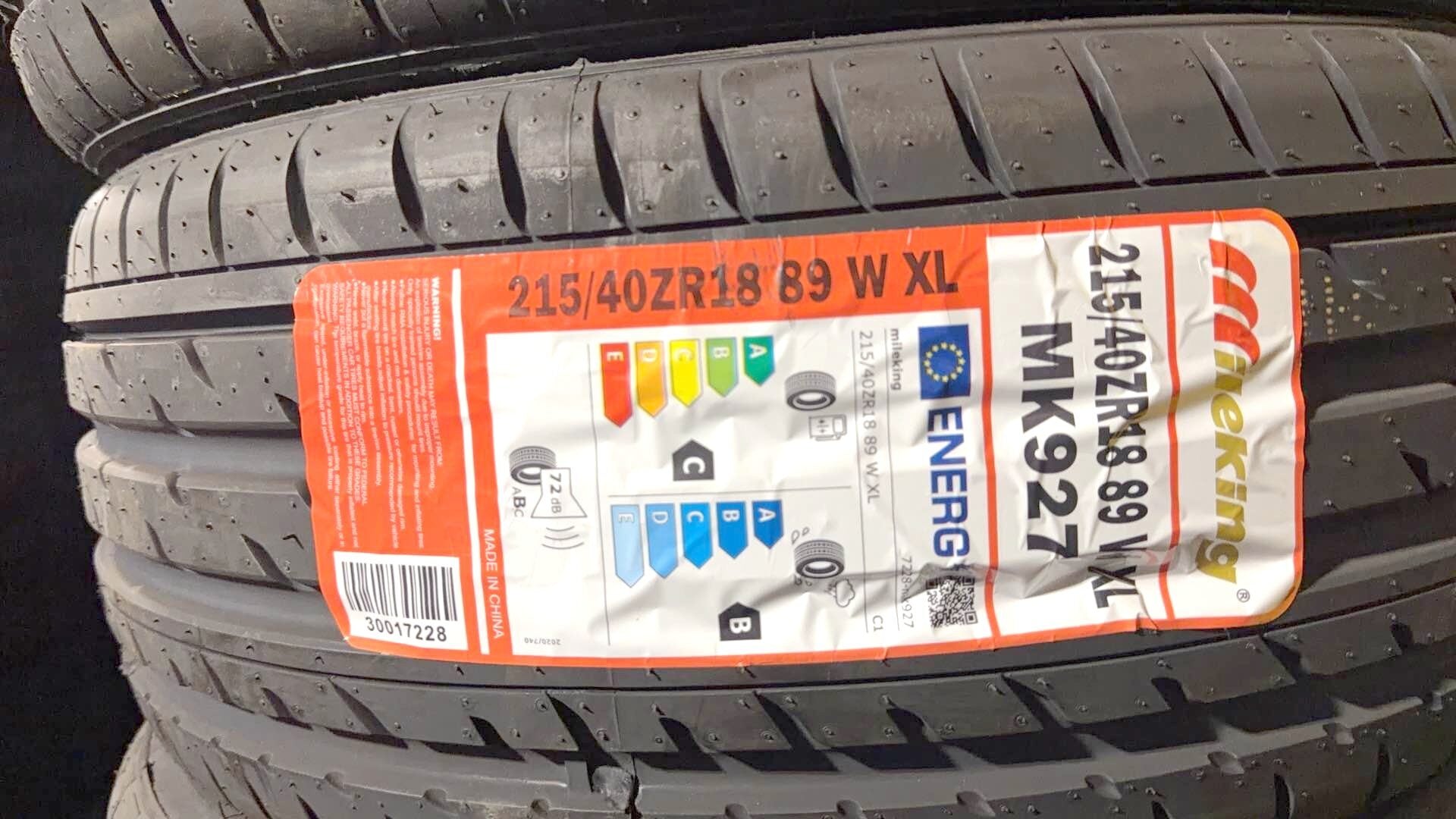 215/40zr18 xl 89w mk927 Mileking