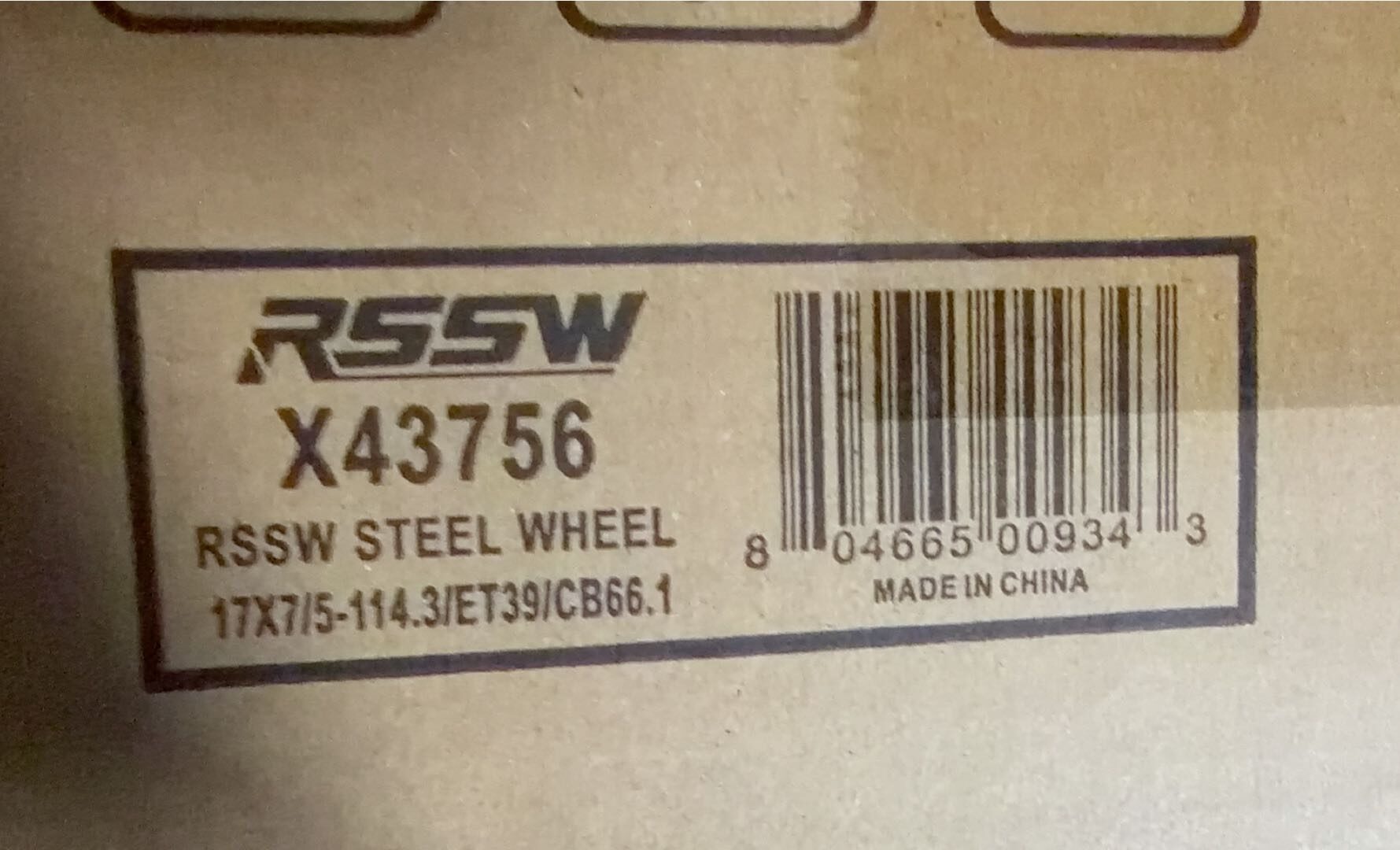 STEEL BLACK X43756 17 inch 17X7 PCD5X114.3 CB66.1 ET39