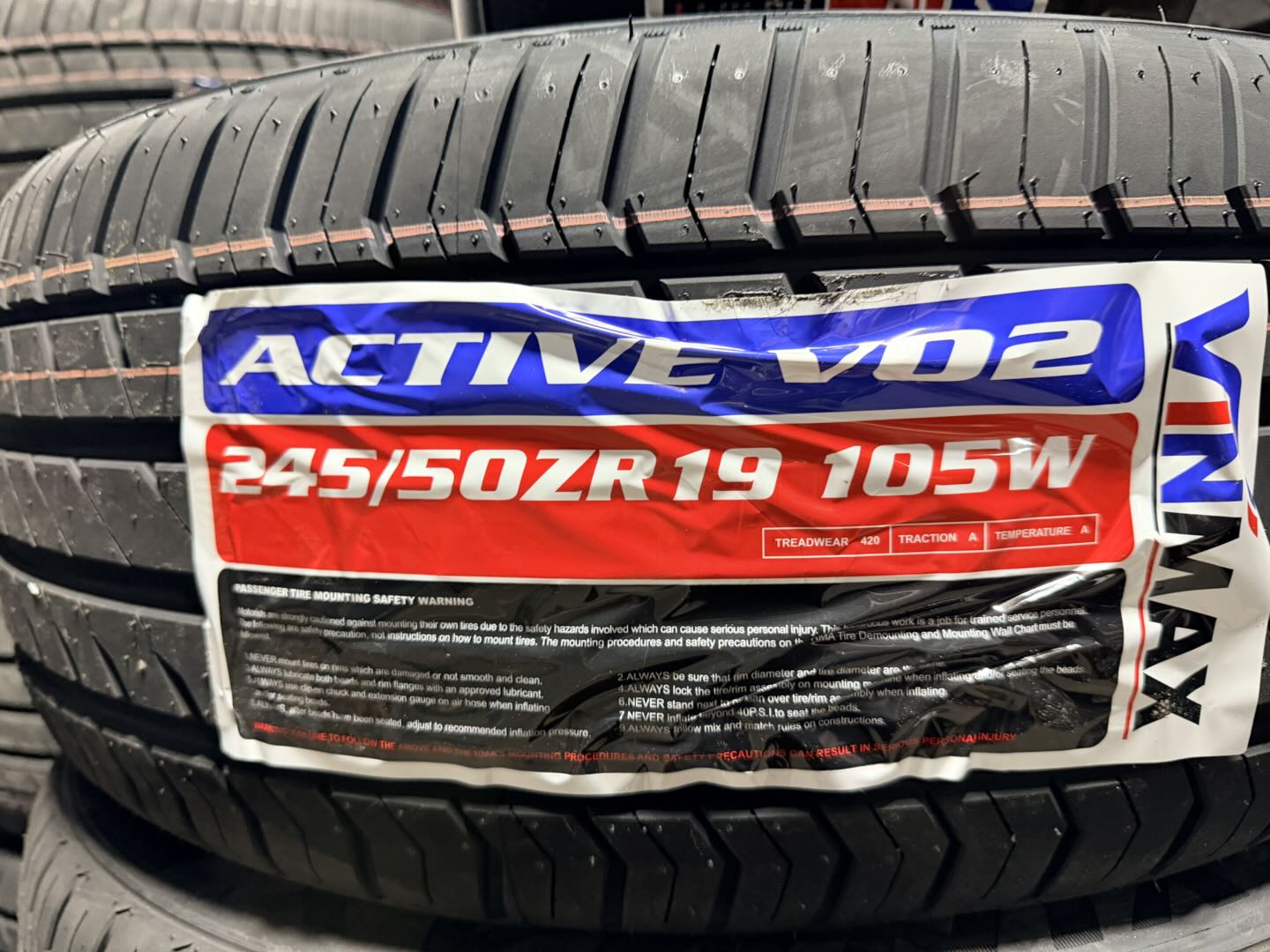 245/50zr19 105w ACTIVE V02 all season Vinmax